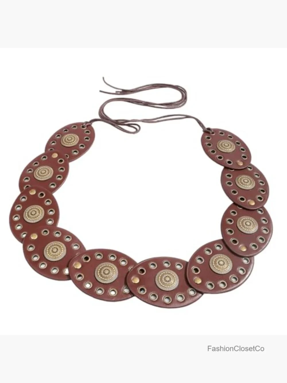 PU Leather Concho Western Belt Wide Disc Cowgirl Belt for Women